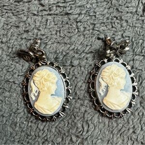 Blue Cameo Earrings